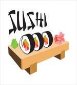 Sushi Wooden Folk Food Plate