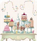 Cakes Glass Jars on a Table