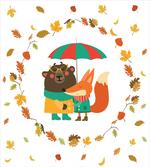 Autumn Fox and Bear