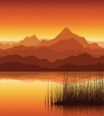 Abstract Mountains Sunset