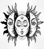Monochrome Sun and Moon
