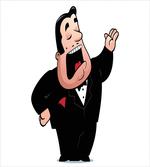 Cartoon Singer Man in Smokin