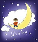 Boy Baby Sky Greeting