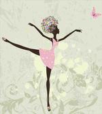 Afro Girl with Floral Hair