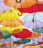 Hanged Vivid Umbrellas artwork