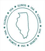 Outline Map in USA Circle