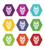 Hexagon Tiles Skull