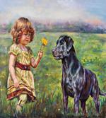 Flower Dog with a Girl artwork