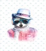 Retro Hipster Raccoon