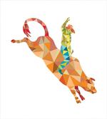 Geometric Fractal Cowboy Bull artwork