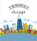 Chicago USA Cartoon