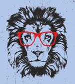 Lion and Hipster Glasses