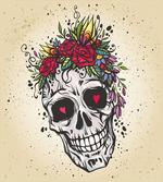 Boho Plant Skull