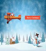 Santa Plane Snowman
