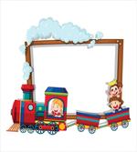 Children on Cartoon Train