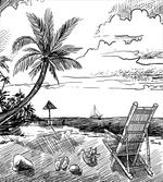 Beach Sketch with Chair Tree