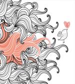 Graphic Swirls Wave Bird