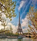Paris Cloudy Sky Eiffel Tower