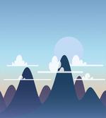 Pastel Mountains and Clouds