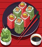 Delicious Sushi Cartoon Art