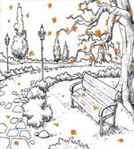 Autumn Park Tree Sketch