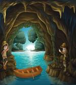 Young Explorers in a Cave
