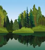 Calm Trees on Pure Lake