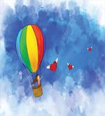 Girl in Balloon Wing Hearts