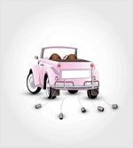Just Married Cartoon Car