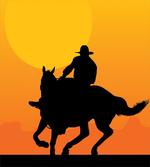 Silhouette of a Lone Rider