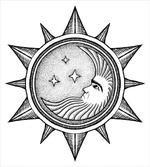 Moon with Stars in Sun artwork
