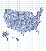 Sketchy US Map Doodle Style