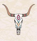 Tribal Bull Skull Folkloric