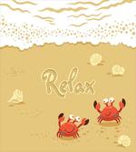 Card with Crabs Sea
