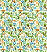 Cartoon Style Forest Motif