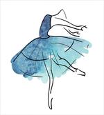 Watercolor Tutu Blue Tones