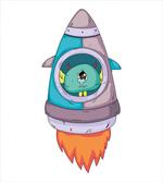 Sad Character in Space Rocket