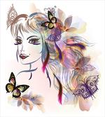 Butterflies with Girl