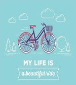 Retro Pastel Bike with Text