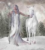 Elf Holdng Mace and Horse