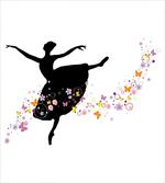 Dancer Silhouette Flowers