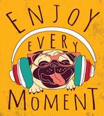 Happy Dog Listening Music