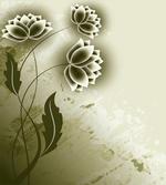 Grey Flowers Ivy Leaf