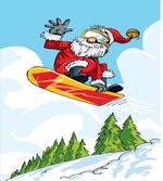 Jump on Snowboard Pines