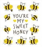 Love Text and Happy Bees