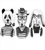 Hipster Panda Cigar Fox