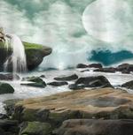 Fantasy Waterfall Moon