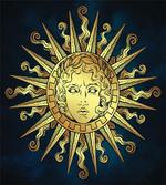 Sun with Antique Woman Face