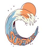 Surfing Giant Ocean Wave Art