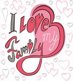 I Love Family Hearts Swirl